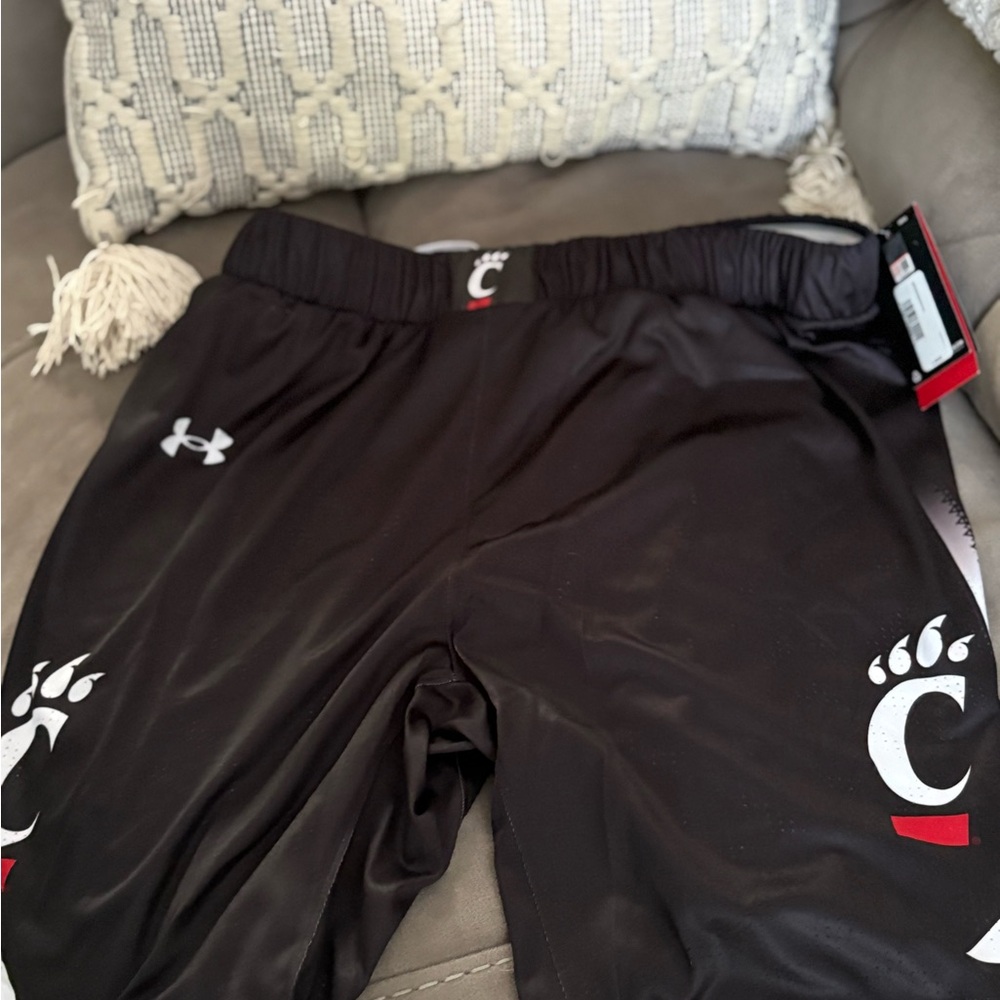 Under Armour Black and Red Logo Shorts
